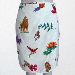 Rebecca Thomas Jungle Print Skirt SZ 8 White